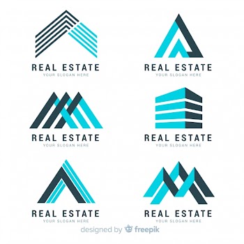 Modern real estate logo collection Free Vector