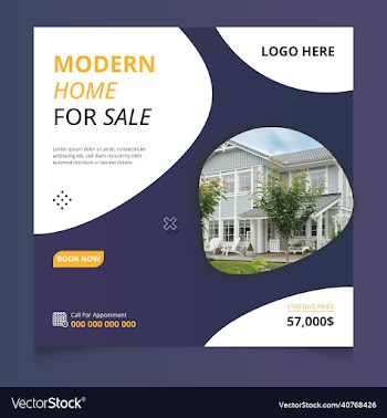 modern real estate social media post design
