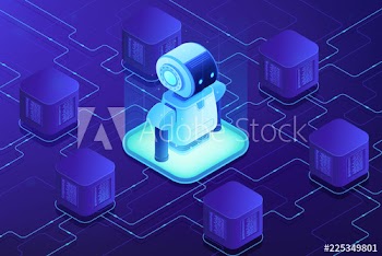 Modern robot connected to network