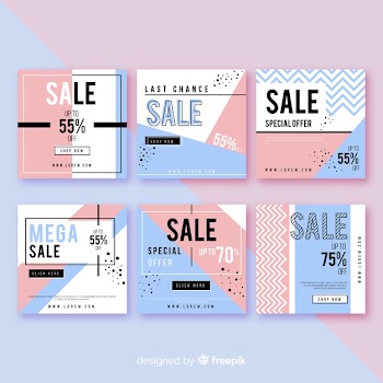 Modern sales banner for social media Free Vector