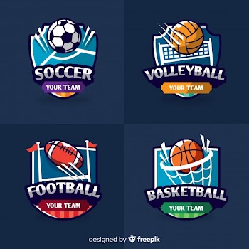 Modern set of abstract sports logos Free Vector