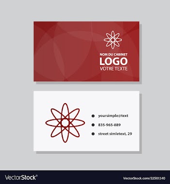 Modern simple light business card template with vector image
