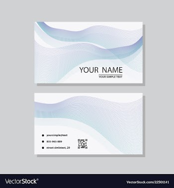 Modern simple light business card template with vector image