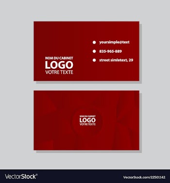 Modern simple light business card template with vector image