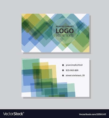 Modern simple light business card template with vector image
