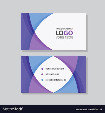 Modern simple light business card template with vector image