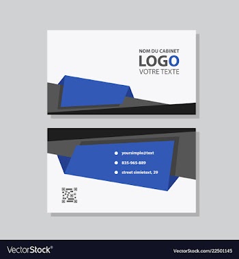 Modern simple light business card template with vector image