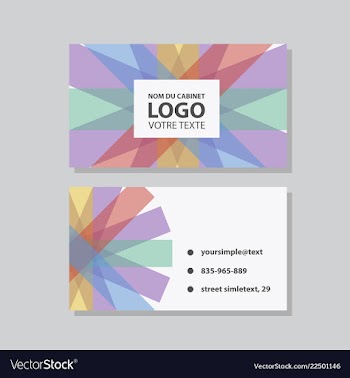 Modern simple light business card template with vector image