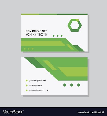Modern simple light business card template with vector image