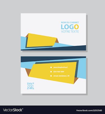 Modern simple light business card template with vector image