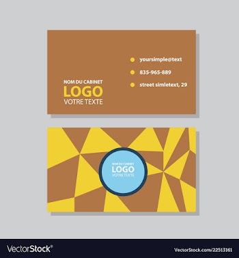 Modern simple light business card template with vector image