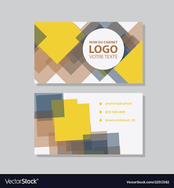 Modern simple light business card template with vector image