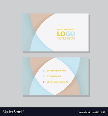 Modern simple light business card template with vector image