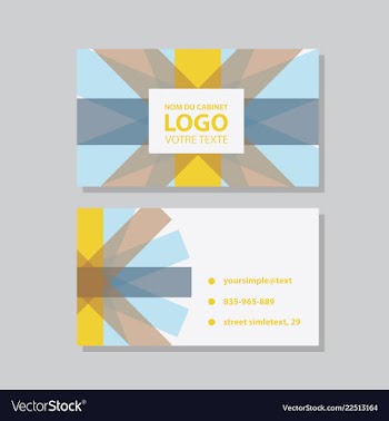Modern simple light business card template with vector image
