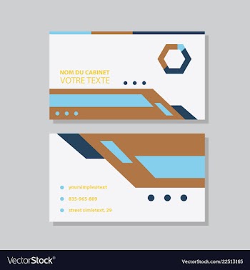 Modern simple light business card template with vector image