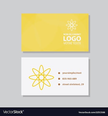 Modern simple light business card template with vector image