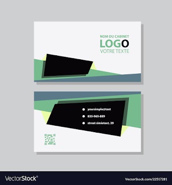 Modern simple light business card template with vector image