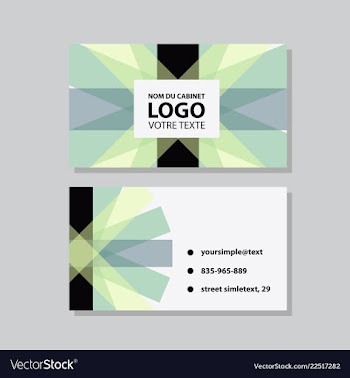 Modern simple light business card template with vector image