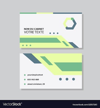 Modern simple light business card template with vector image