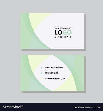 Modern simple light business card template with vector image