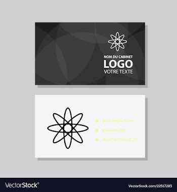 Modern simple light business card template with vector image