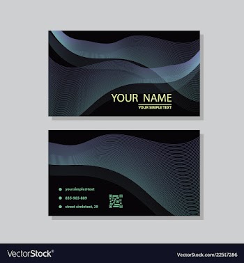 Modern simple light business card template with vector image