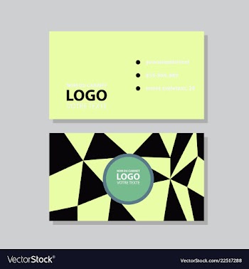 Modern simple light business card template with vector image
