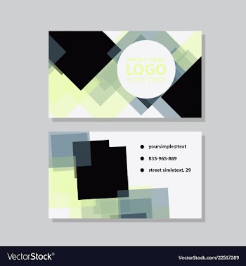 Modern simple light business card template with vector image