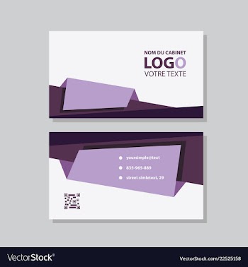 Modern simple light business card template with vector image