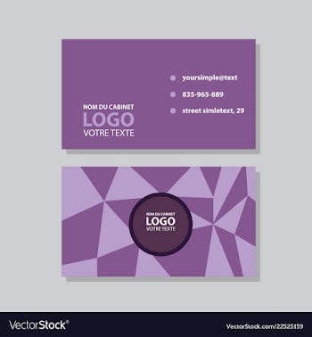 Modern simple light business card template with vector image