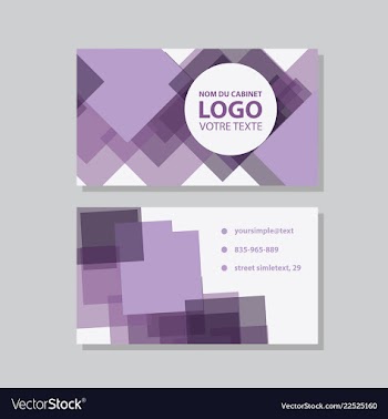 Modern simple light business card template with vector image
