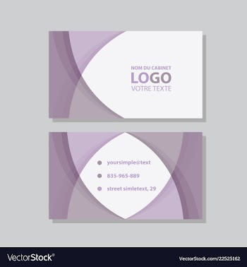 Modern simple light business card template with vector image