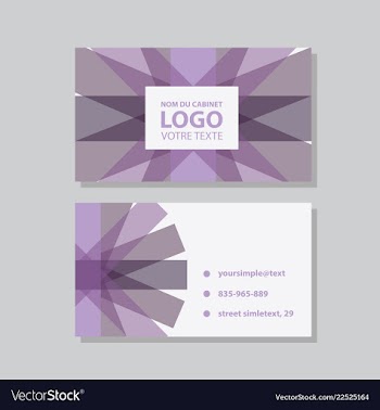 Modern simple light business card template with vector image