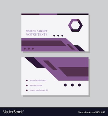 Modern simple light business card template with vector image