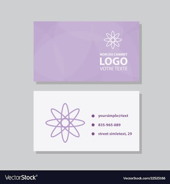 Modern simple light business card template with vector image