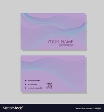 Modern simple light business card template with vector image