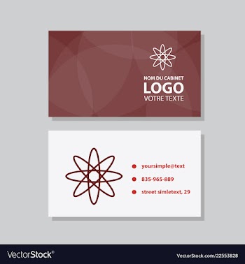Modern simple light business card template with vector image