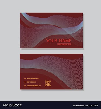 Modern simple light business card template with vector image