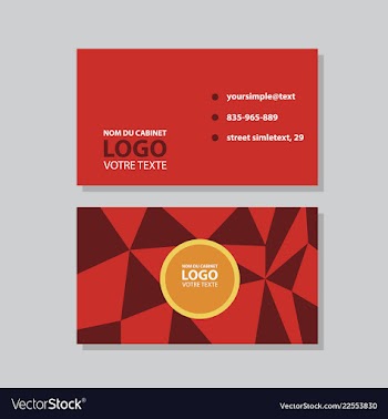 Modern simple light business card template with vector image
