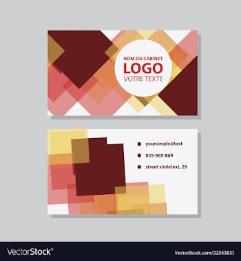 Modern simple light business card template with vector image