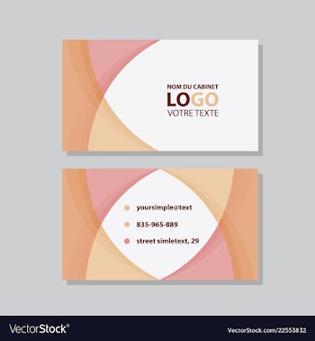 Modern simple light business card template with vector image