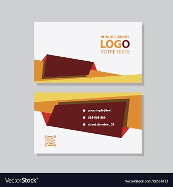 Modern simple light business card template with vector image