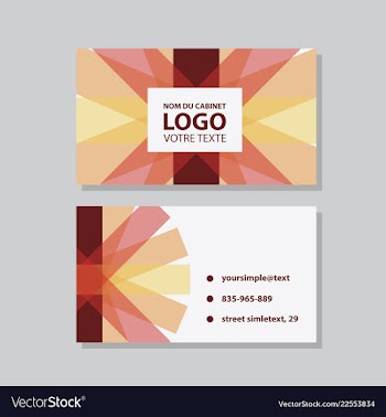 Modern simple light business card template with vector image