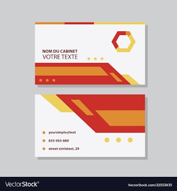 Modern simple light business card template with vector image