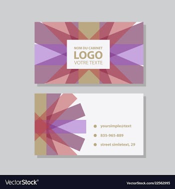 Modern simple light business card template with vector image
