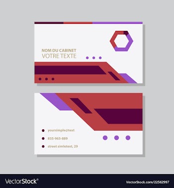 Modern simple light business card template with vector image