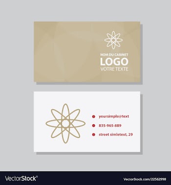 Modern simple light business card template with vector image