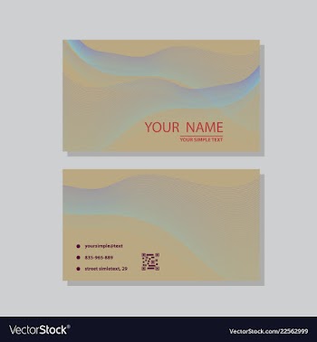 Modern simple light business card template with vector image