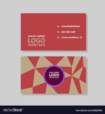 Modern simple light business card template with vector image