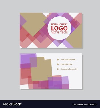 Modern simple light business card template with vector image